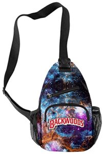 handafa unisex fashion single shoulder bag backwoods sling backpack galaxy print daypack(color 02)