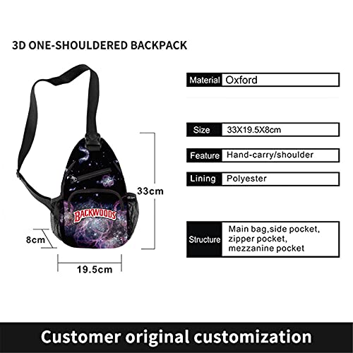 HANDAFA Unisex Fashion Single Shoulder Bag Backwoods Sling Backpack Galaxy Print Daypack(Color 02)