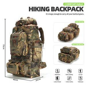 King'sGuard 100L Camping Hiking Backpack Molle Rucksack Military Camping Backpacking Daypack (MapleLeaf)