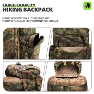 King'sGuard 100L Camping Hiking Backpack Molle Rucksack Military Camping Backpacking Daypack (MapleLeaf)