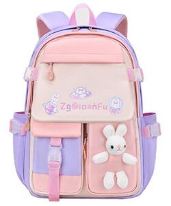 cute backpack kawaii waterproof laptop backpack purple medium