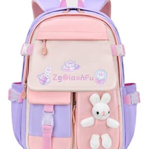 Cute Backpack Kawaii Waterproof Laptop Backpack Purple Medium