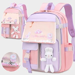 Cute Backpack Kawaii Waterproof Laptop Backpack Purple Medium