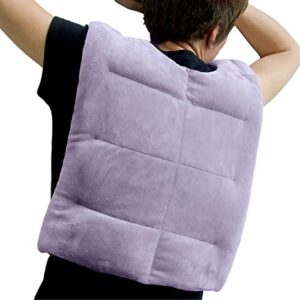 herbal concepts aromatherapy vest shaped microwaveable wrap made of organic flaxseed, peppermint, & lemon grass for back | back pack relieves stress & pain | available in lavender