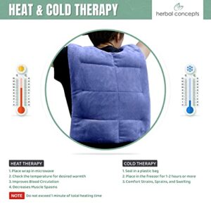 Herbal Concepts Aromatherapy Vest Shaped Microwaveable Wrap Made of Organic Flaxseed, Peppermint, & Lemon Grass for Back | Back Pack Relieves Stress & Pain | Available in Lavender