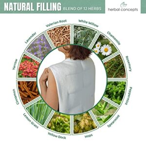 Herbal Concepts Aromatherapy Vest Shaped Microwaveable Wrap Made of Organic Flaxseed, Peppermint, & Lemon Grass for Back | Back Pack Relieves Stress & Pain | Available in Lavender