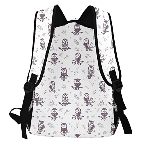 Student Backpacks 15.6 Inch Laptop Owl Tree Branches Print Student School Book Bag Travel Hiking Camping Daypack