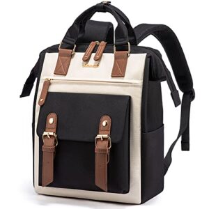 lovevook mini backpack for women, small backpack purse for women teen girls, cute bookbag fashion daypacks for shopping, working or dating, black-white