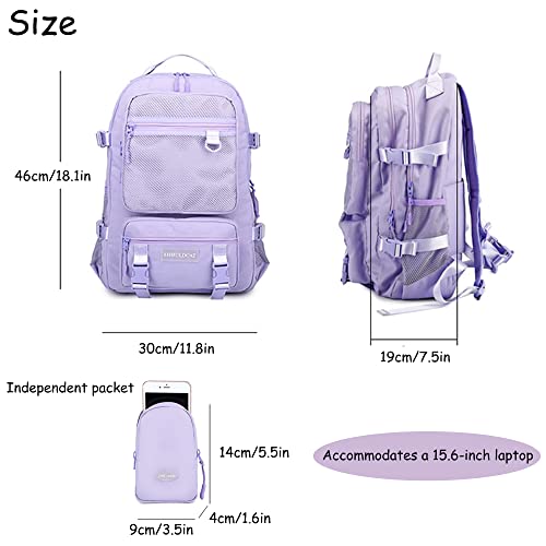 Laptop Backpacks for Women Men 16 Inch Travel Backpack School Bag College Backpack Anti Theft Bookbag for Teens Girls Student (Purple)