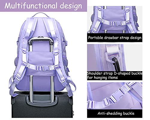 Laptop Backpacks for Women Men 16 Inch Travel Backpack School Bag College Backpack Anti Theft Bookbag for Teens Girls Student (Purple)