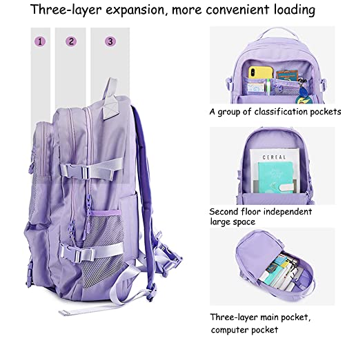 Laptop Backpacks for Women Men 16 Inch Travel Backpack School Bag College Backpack Anti Theft Bookbag for Teens Girls Student (Purple)