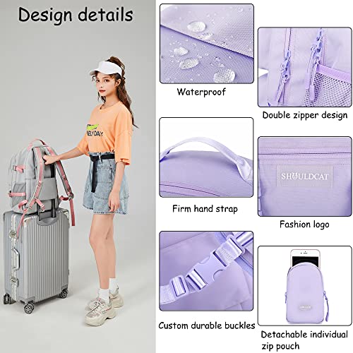 Laptop Backpacks for Women Men 16 Inch Travel Backpack School Bag College Backpack Anti Theft Bookbag for Teens Girls Student (Purple)