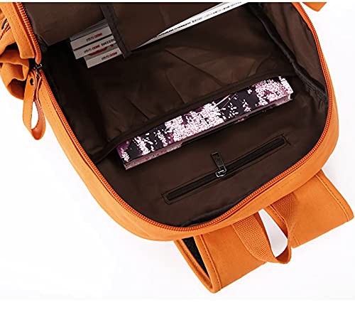 XUESUO Anime Backpack, Laptop Bags, Canvas Large-Capacity Travel Bags, Orange, One Size