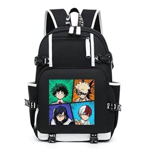 mxcostume my hero academia backpack anime cartoon pattern large capacity bookbag (style-1)