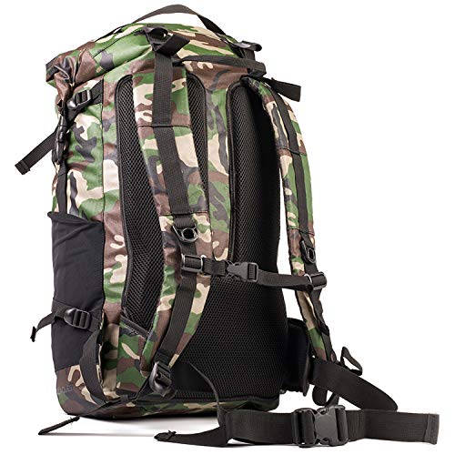 AquaQuest Riparia Waterproof 45L DayPack - for Hunting, Fishing, Military - Camo