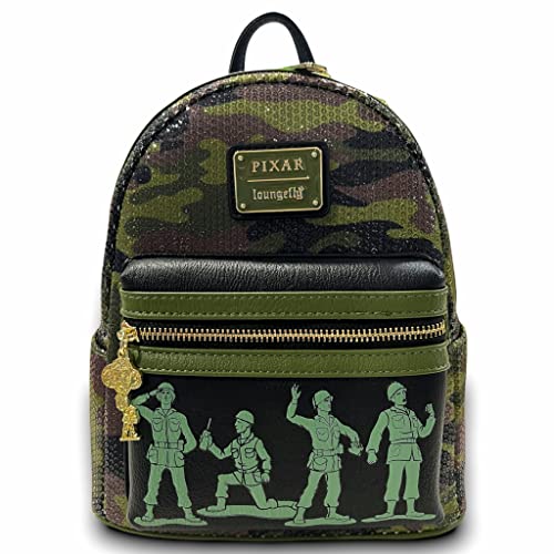 Loungefly GT Exclusive Disney Pixar Toy Story Army Men Camo Sequin Mini Backpack