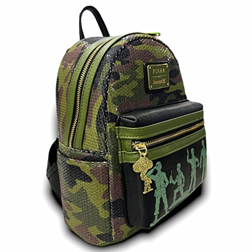 Loungefly GT Exclusive Disney Pixar Toy Story Army Men Camo Sequin Mini Backpack