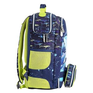 UNIKER Boys Backpacks for Elementary School, Kids Backpacks Boys with Pencil Case,Preschool School Bag 15.6″,Shark Backpack for boys 6-8,Bookbag Set,Bookbags for School
