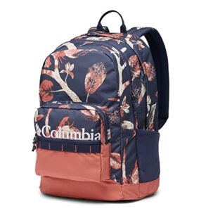 columbia unisex zigzag 30l backpack, nocturnal topiary/dark coral, one size