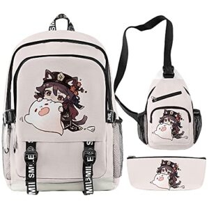 hu tao merch backpack oxford school bag teenager child bag travel backpack (5)