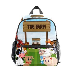 lbtiuc schoolbag for boys girls cute kid’s toddler backpack farm animal cow pig kindergarten children bag 10 x 4 x 12 inch, multicolor, one size