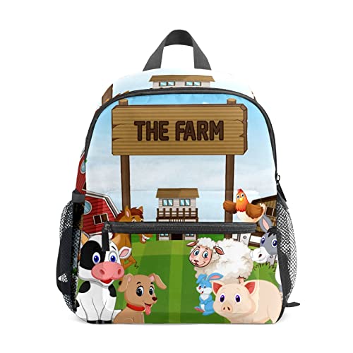 LBTIUC Schoolbag for Boys Girls Cute Kid's Toddler Backpack Farm Animal Cow Pig Kindergarten Children Bag 10 x 4 x 12 Inch, Multicolor, One Size