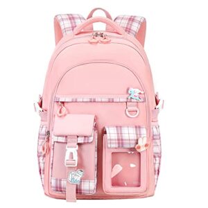 Wuxi Women Girls' schoolbag fashion leisure backpack Student College Backpack(Pink)