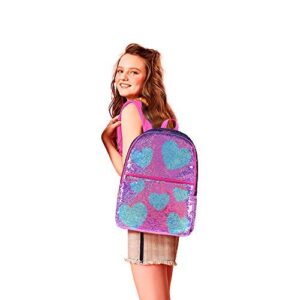 Sequin silly rainbow Backpack for girls kindergarten elementary School Backpack Kids Glitter Bookbag Mermaid Backpack sparkle reverse glitter backpack(Orchid)