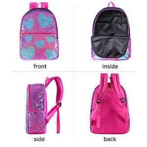 Sequin silly rainbow Backpack for girls kindergarten elementary School Backpack Kids Glitter Bookbag Mermaid Backpack sparkle reverse glitter backpack(Orchid)