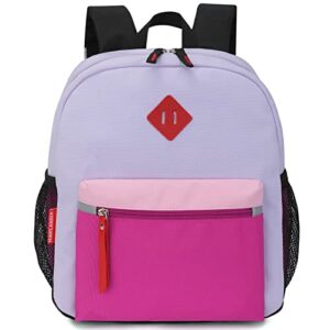 hawlander preschool backpack for toddler girls, kids school bag, ages 3 to 7 years old, mini, purple