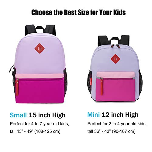 HawLander Preschool Backpack for Toddler Girls, Kids School Bag, Ages 3 to 7 years old, Mini, Purple