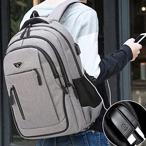 Wesoke Laptop Backpack for Men, 17.3 Inch Travel Backpacks Students BookBag with Laptop Compartment, Water Resistant Business Work Casual Computer Daypack with USB Charging/Headphone Port