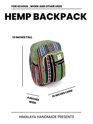 Unique Design100% Himalaya Hemp Backpack Small Backpack Hippie Backpack Festival Backpack Hiking and Tablet Backpack FAIR TRADE Handmade with Love.