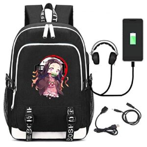 iutoyye boy’s backpack, 3d print anime bags comic fans school student backpack with usb charging port… (m style)