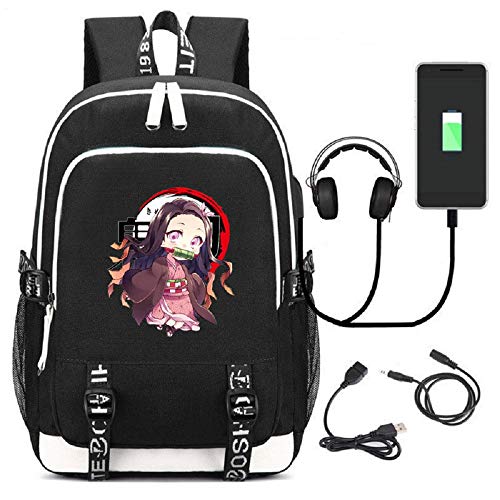 IUTOYYE Boy's Backpack, 3D Print Anime Bags Comic Fans School Student Backpack with USB Charging Port… (M Style)