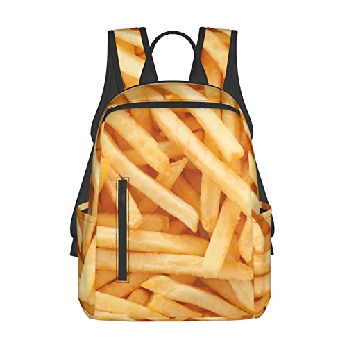 French Fries Backpack For Girls Boys School Bag,Funny Food Pattern Casual Laptop Backpack College School Book Bag Travel Daypack For Teens