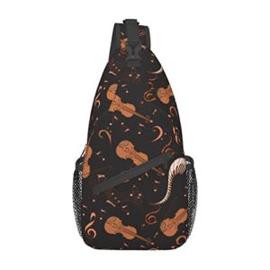 manqinf music notes crossbody sling backpack sling bag travel hiking chest bag daypack for men women