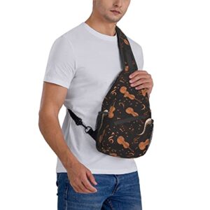 MANQINF Music Notes Crossbody Sling Backpack Sling Bag Travel Hiking Chest Bag Daypack for Men Women