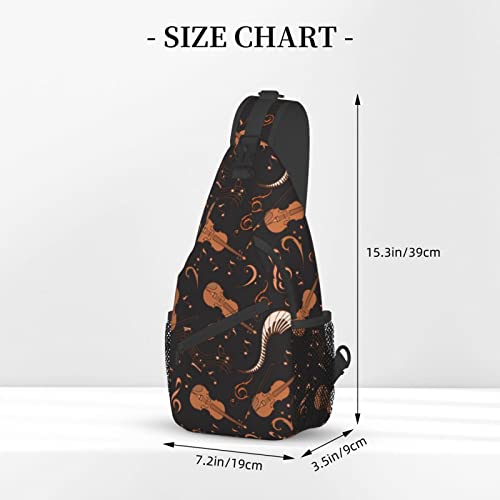 MANQINF Music Notes Crossbody Sling Backpack Sling Bag Travel Hiking Chest Bag Daypack for Men Women