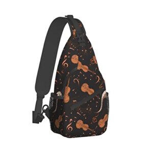 MANQINF Music Notes Crossbody Sling Backpack Sling Bag Travel Hiking Chest Bag Daypack for Men Women