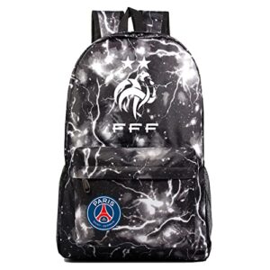 gengx psg school backpack canvas travel bagpack,lightweight daypack water proof rucksack for kids,teens, black lightning2