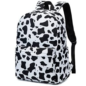 cow print backpack for girls women teens, school backpack college bookbags ladies laptop backpacks