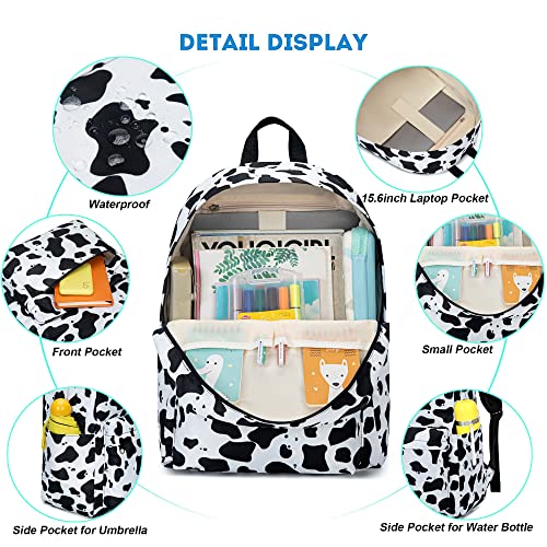 Cow Print Backpack for Girls Women Teens, School Backpack College Bookbags Ladies Laptop Backpacks