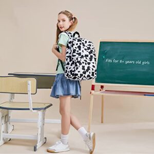 Cow Print Backpack for Girls Women Teens, School Backpack College Bookbags Ladies Laptop Backpacks