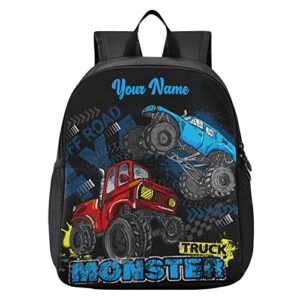 beeplus personalized monster truck kids backpacks for boys preschool backpack light school travel backpacks with name