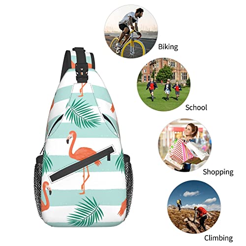 FyLybois Flamingo Sling Bag for Travel Crossbody Bags for Women Sling Backpack Outdoor Cycling Hiking