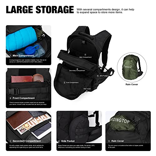 Mardingtop 35L Tactical Backpack with Rain Cover + 2.5L Hydration Bladder