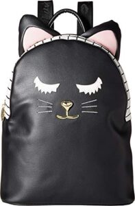 luv betsey lbmilla pvc kitch backpack w/cat face & 3d ears black one size