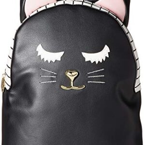 Luv Betsey LBMilla PVC Kitch Backpack w/Cat Face & 3D Ears Black One Size