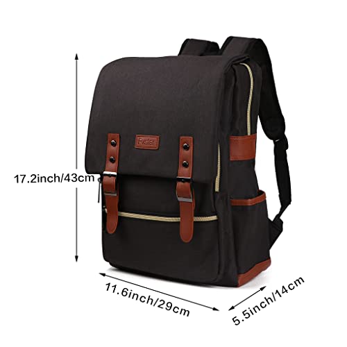 Fvstar Slim Business Laptop Backpack Elegant Casual Daypacks Outdoor Sports Rucksack School Shoulder Bag for Men Women,Tear Resistant Unique Travelling Backpack Fits up to 15.6Inch Laptop,Black